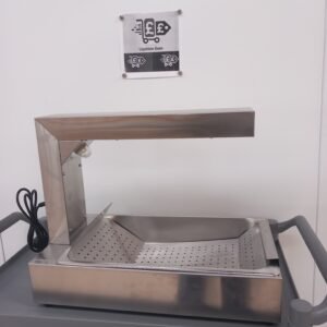 Side view of a Chip Scuttle showing the sleek design with the heating element visible underneath the chip holding area.