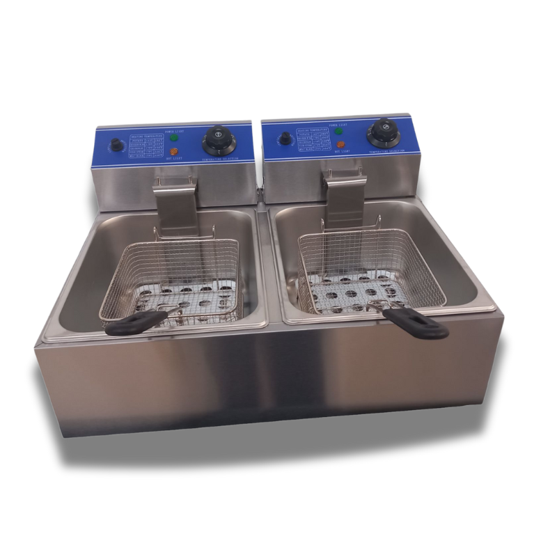 double commercial fryer for cooking chips and battered fish separately